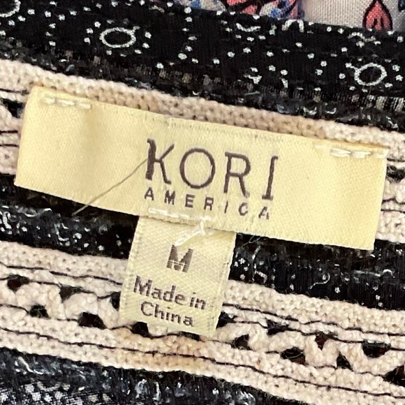 Black, White & Pink Knee Length Mixed Print Dress, Size M - Picture 9 of 10